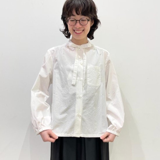 SARAHWEAR - ＜Marin＞Washer Chambray Bow-tie Blouse（C52912）