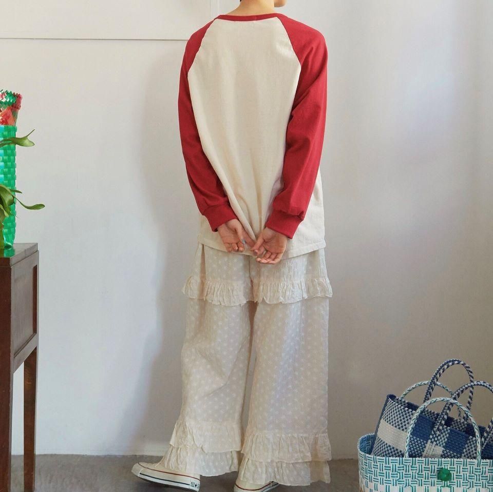 CHILD WOMAN - 「大型犬と子供」ラグラン袖Tシャツ