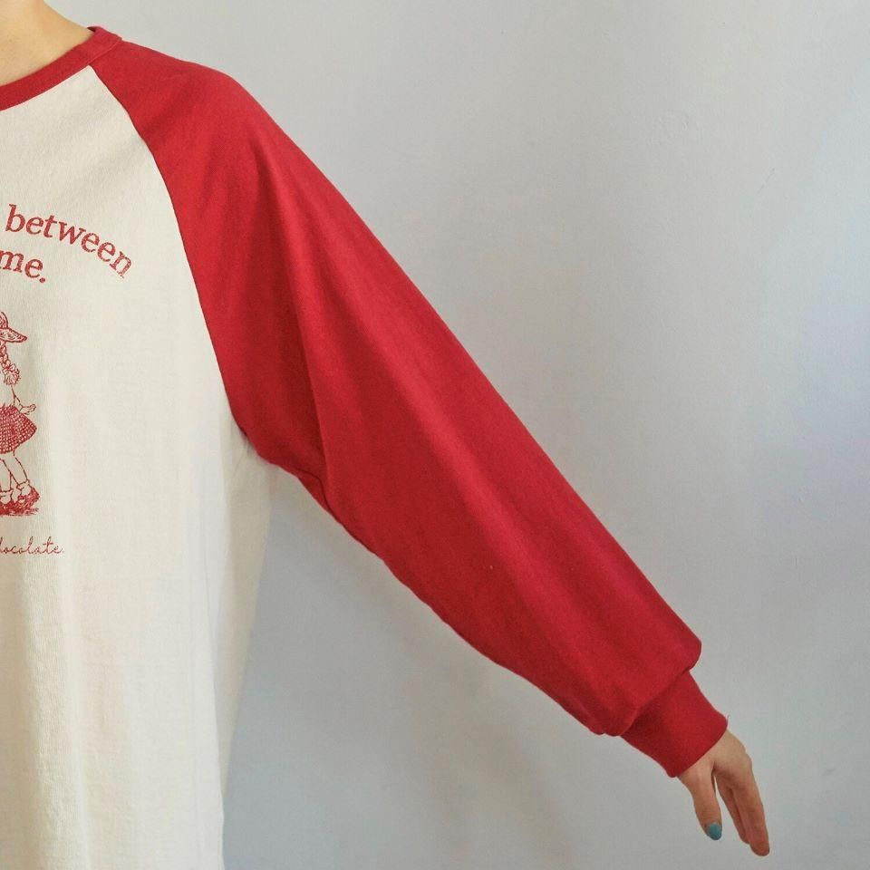 CHILD WOMAN - 「大型犬と子供」ラグラン袖Tシャツ