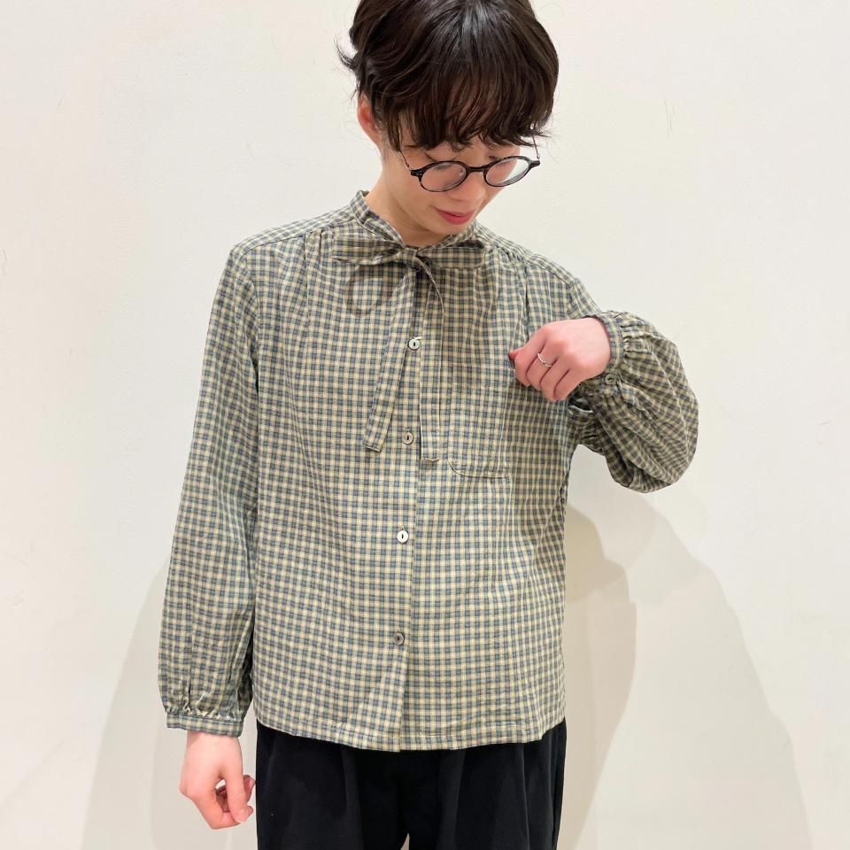 SARAHWEAR - ＜Marin＞Dobby Check Bow-tie Blouse（C52899