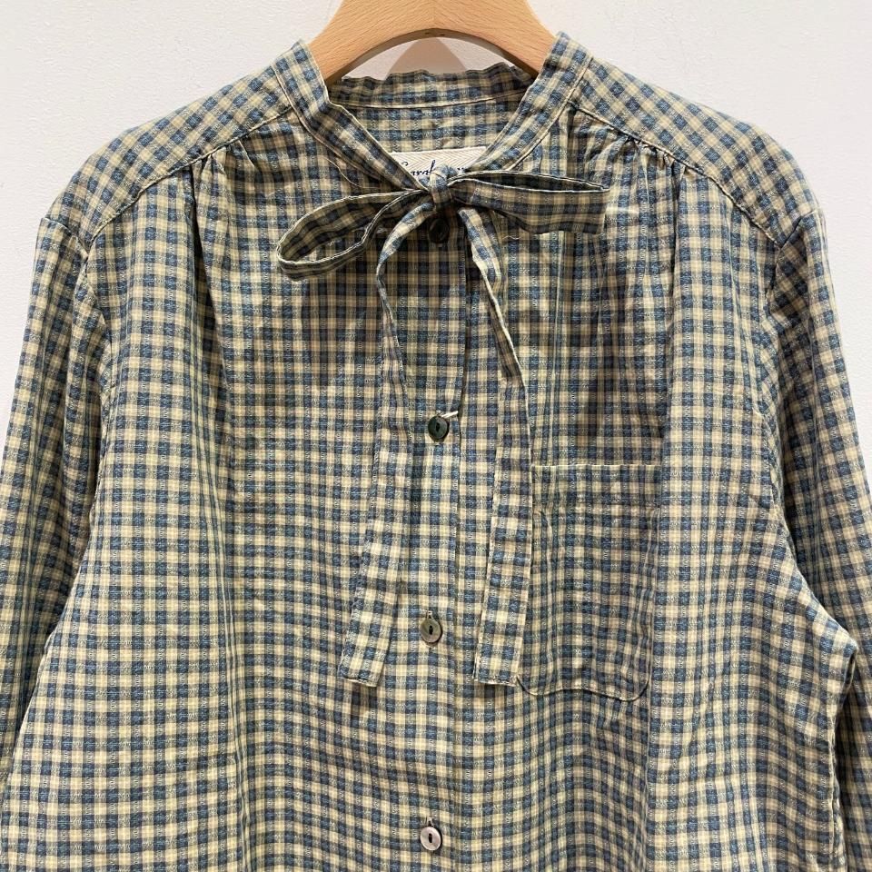 SARAHWEAR - ＜Marin＞Dobby Check Bow-tie Blouse（C52899） - Sheth