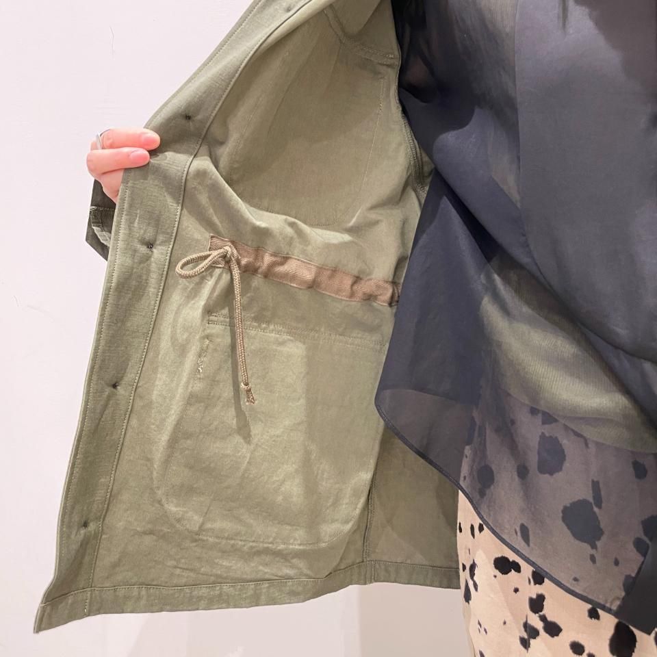24ss solamonat poche リネン ミリタリー ジャケット solamonat poche｜【20%OFF】リネンミリタリーJK ジャケット