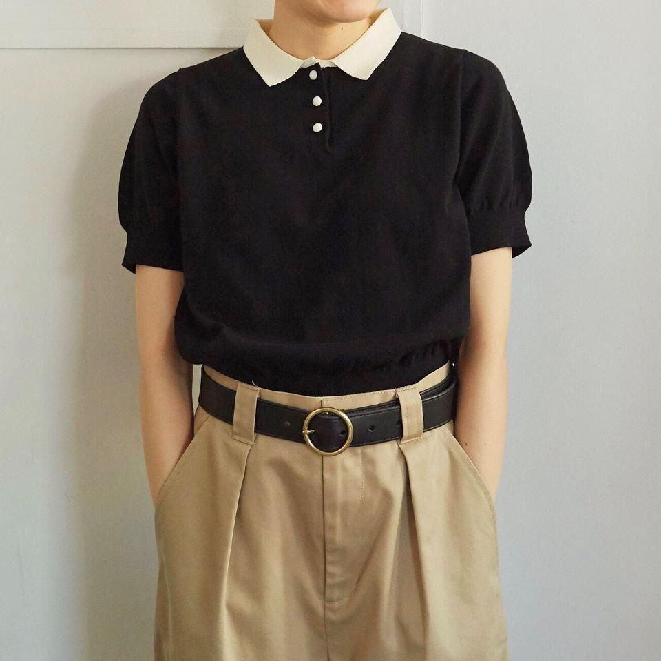 CHILD WOMAN - 3/64 Cool Cotton ポロニット (0101KN006241
