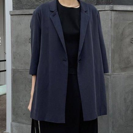美品　Chloe　ヴィンテージジャケット　七分袖 セットアップ／手洗い可】ポイントカラーテーラードジャケット