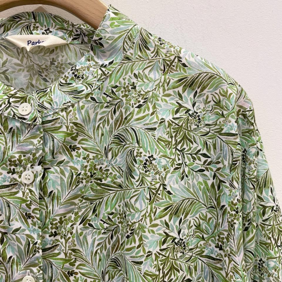 Parkes - スタンドカラーシャツワンピース 7分袖【リバティ