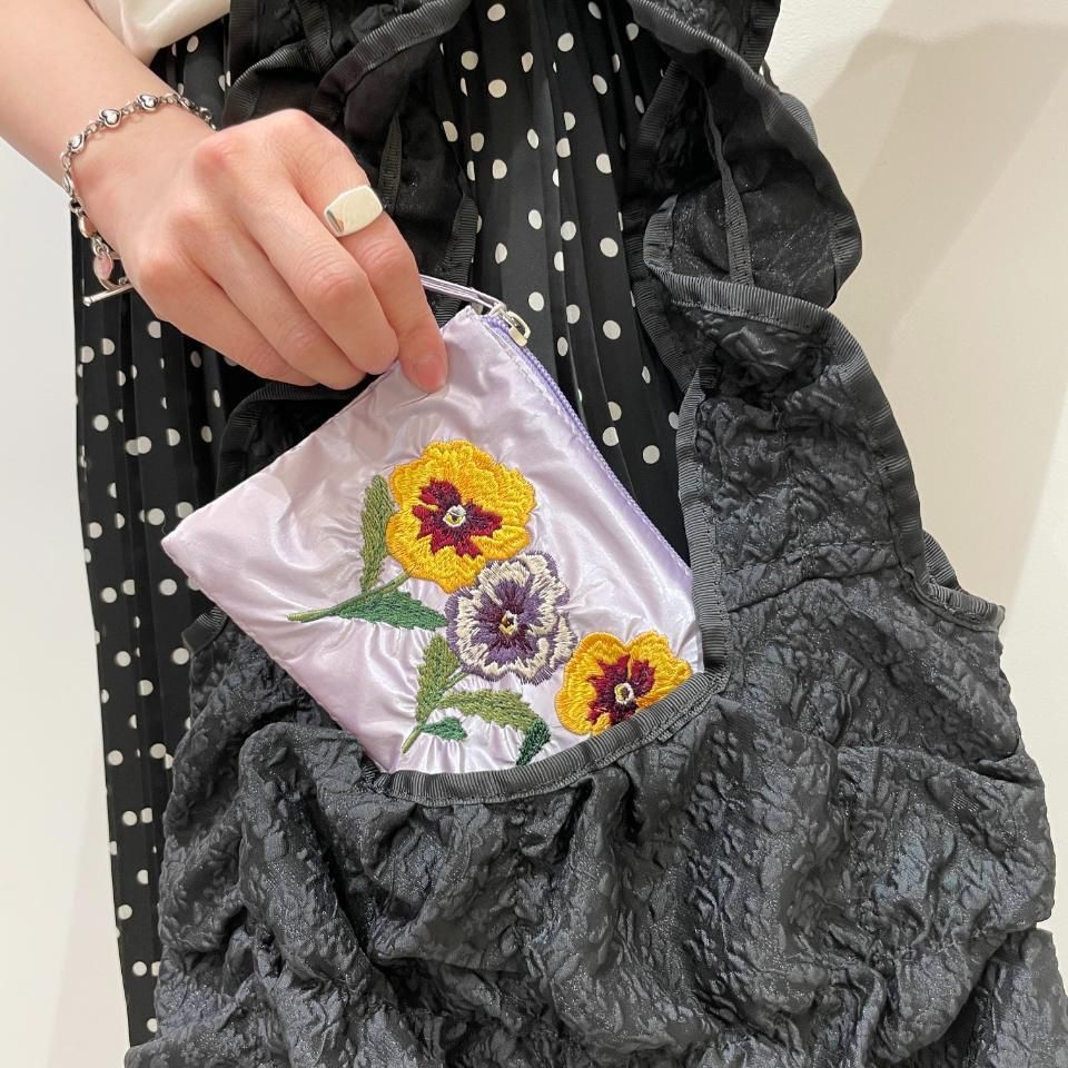ハンドメイド＊ring flower＊smile flower ＊ポーチ＊430
