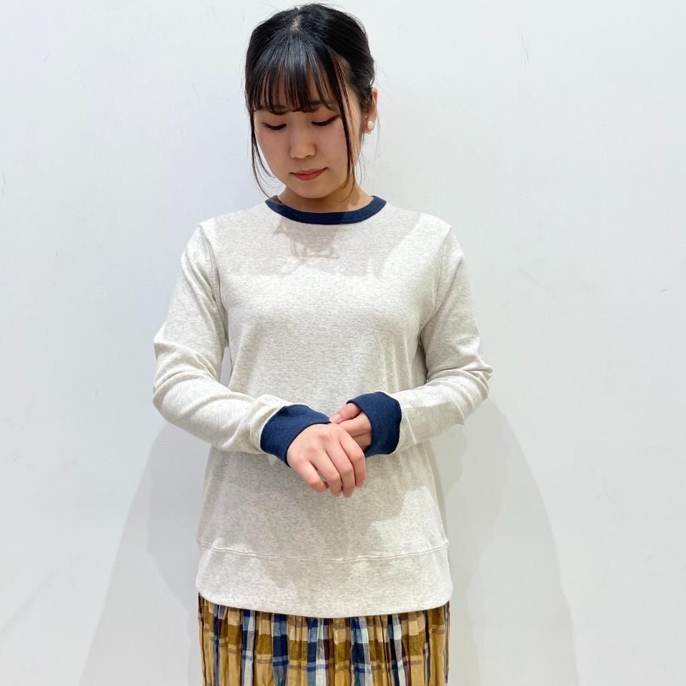 [クーポンで20%OFF]アルモニ/harmonie フライス2重ネック配色ロングスリーブリンガー長袖Tシャツ ロンT 82430015 レディース[1点のみメール便可能] harmonie - フライス配色ロングスリーブ（82310015） - Sheth