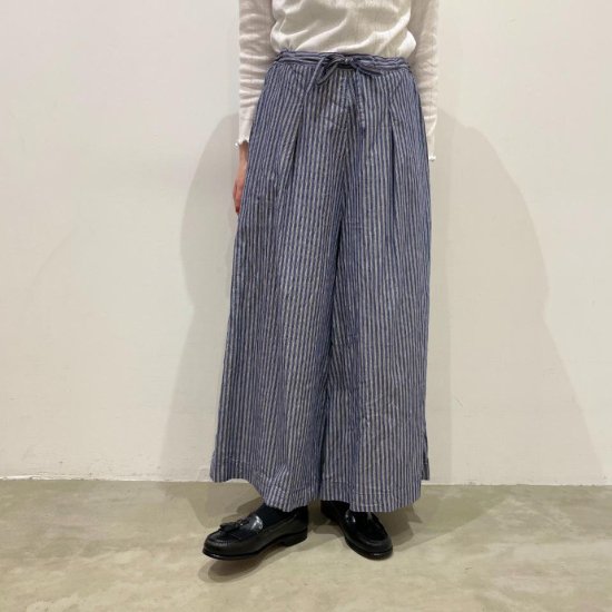 SARAHWEAR - TamiyoCotton Linen Stripe Wide PantsC30521