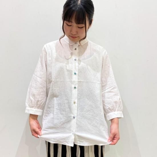 【美品】Parkes✕HOKKO　半袖ブラウス　ロンドンPUNK　総柄 Parkes - 60ローン ラッコ柄 バンドカラーの長袖シャツ - Sheth