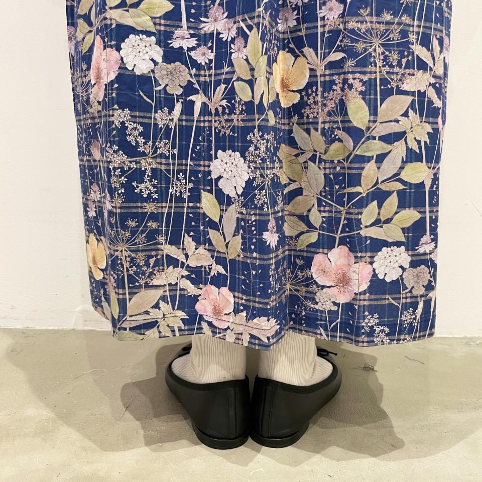 【売り切り希望】ぴぴたん様 リバティハンドメイドワンピース Parkes - ウエスト切替7分袖リバティワンピース【リバティ