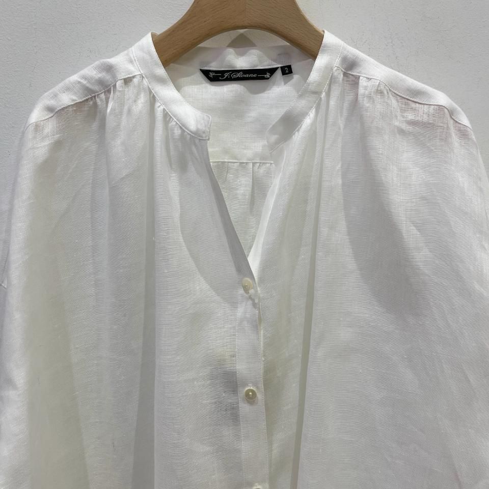 J.sloane - Wash Linen ギャザードロップショルダー7分袖シャツ