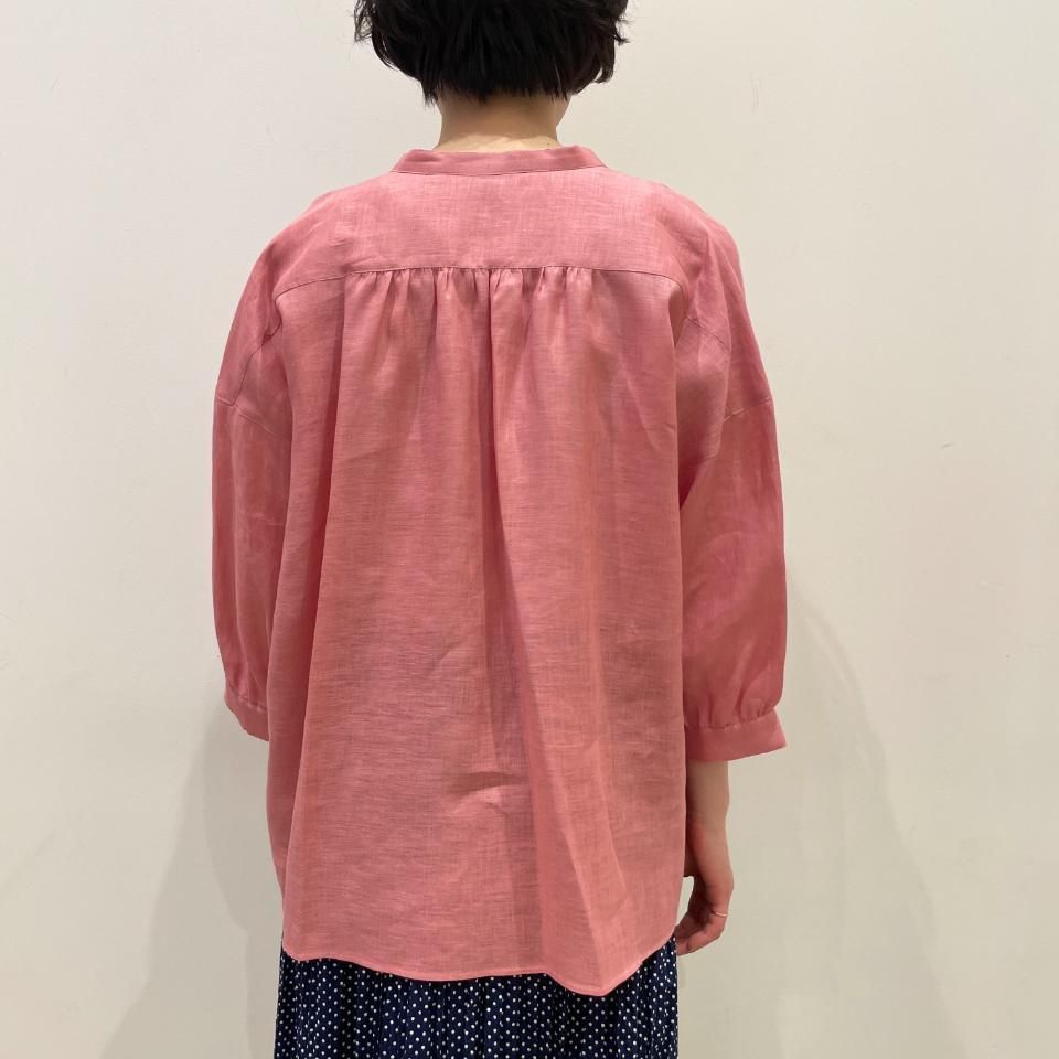 J.sloane - Wash Linen ギャザードロップショルダー7分袖シャツ