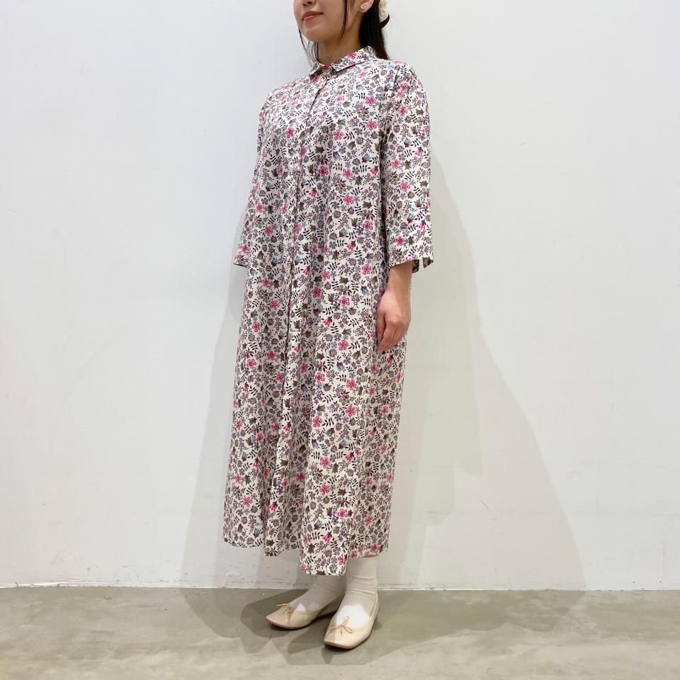 7.parks リバティワンピース M Parkes - 7分袖シャツワンピース【リバティコレクション