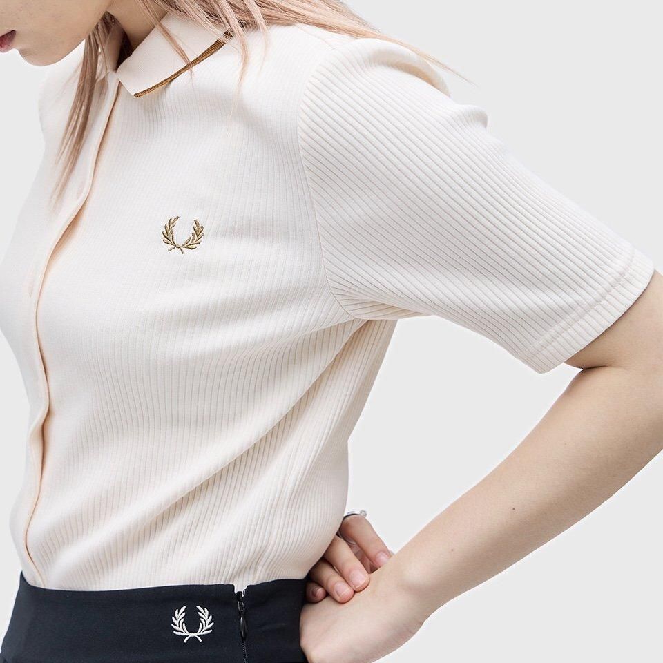 新品未使用Button Through Ribbed Shirt フレッドペリー FRED PERRY - Button Through Ribbed Shirt (G7150) 正規取扱
