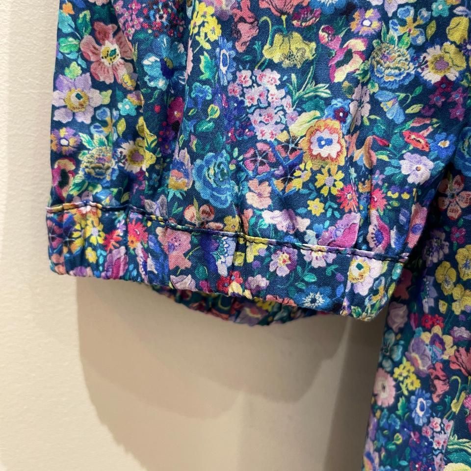 j.sloane／リバティ切り替え❁︎日本製 ノーカラーワンピース 前開き j.sloane／リバティ切り替え❁︎日本製 ノーカラーワンピース 前