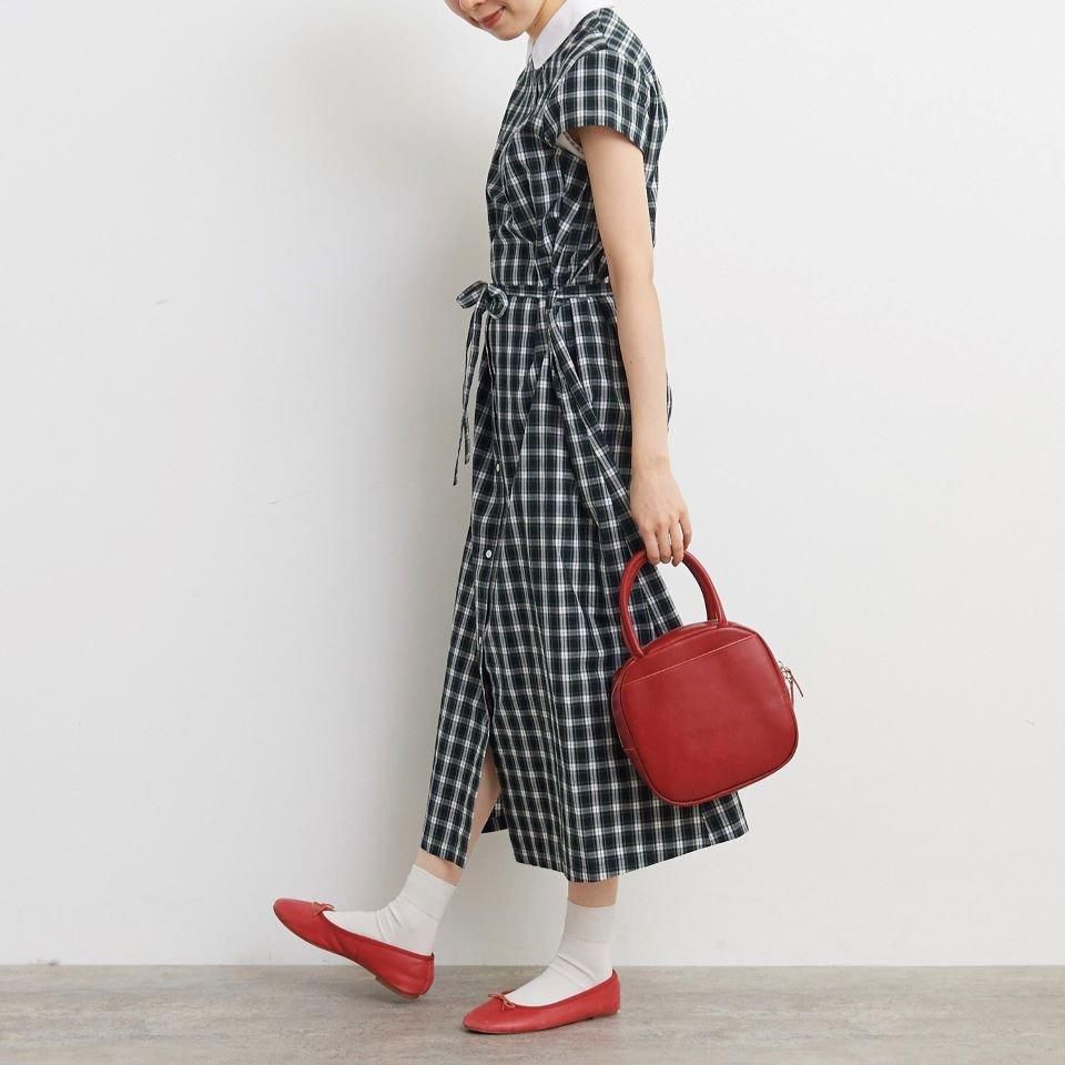 ワンピース 36M babyDior(購入者決定) SUGAR(girl)】シャツ ギャザー フレア ポケット 無地 ワンピース