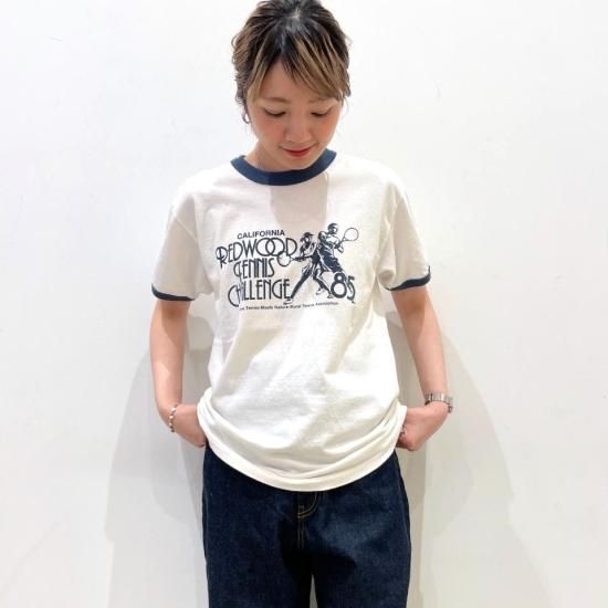 GOOD ROCK SPEED - RED WOOD TENNIS RINGER TEE (24ORG005W)