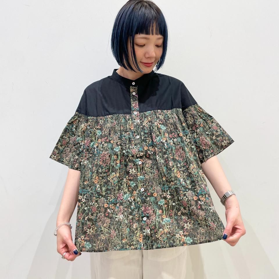 811t*新品 ソソット×BEST OF MORRIS ゴムシャーリングブラウス