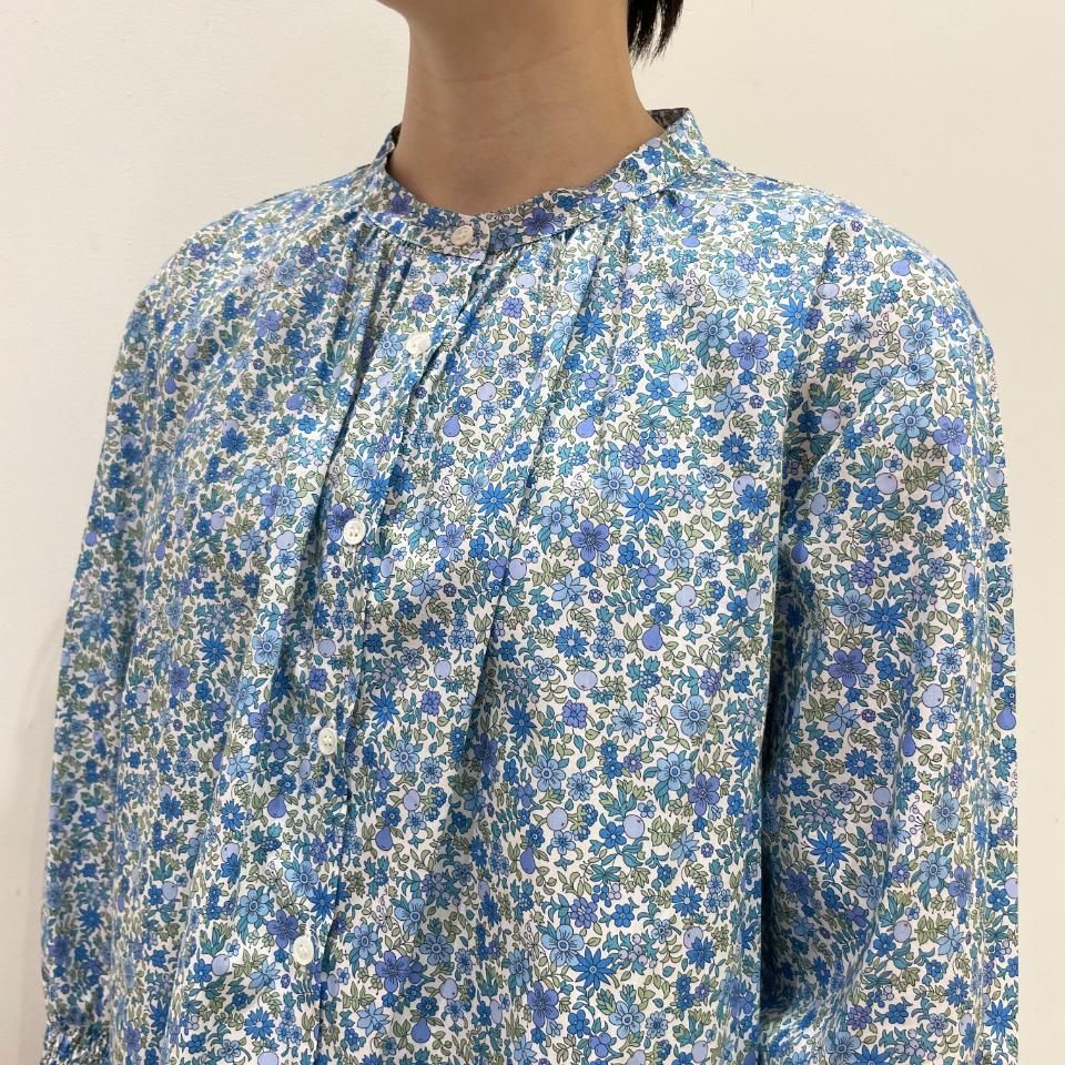 リバティブラウス LIBERTY. リバティプリント 7分袖ブラウス シャツ クルーネック