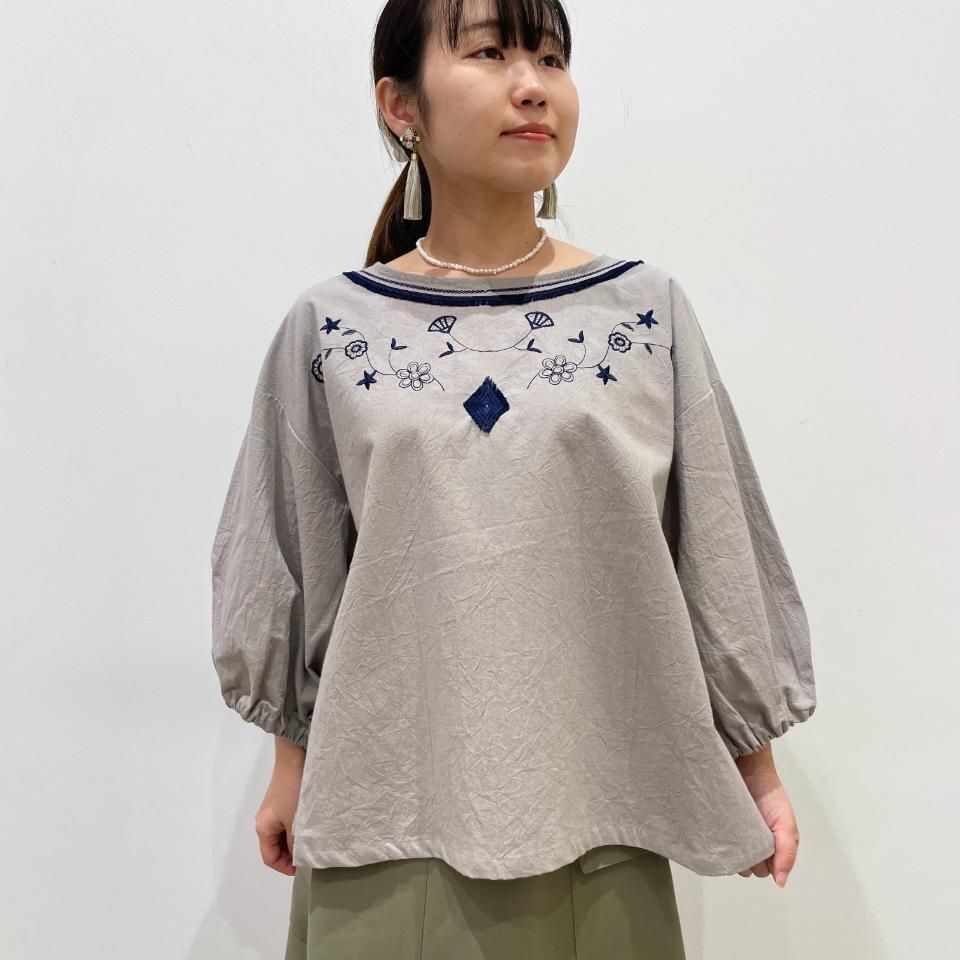 レースセーラー刺繍ブラウス | outlet | axes femme online shop