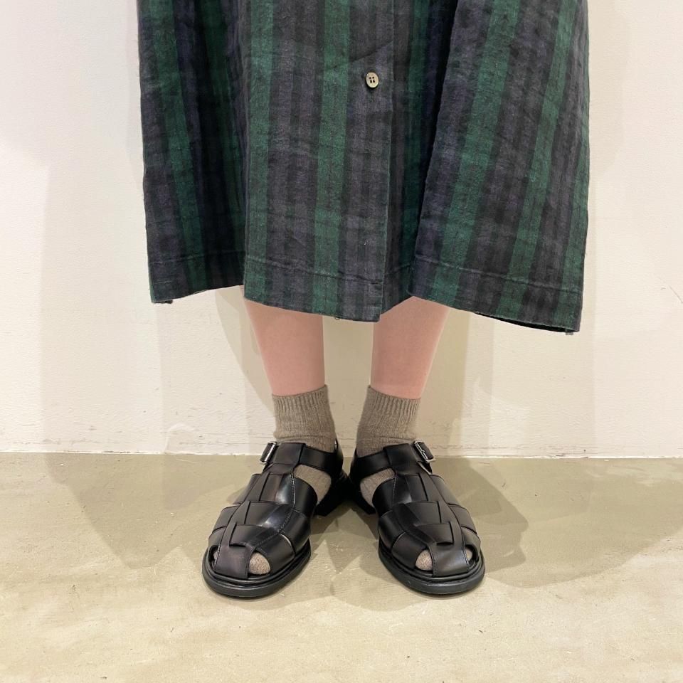 Parkes - リネンチェック ウエスト切替ワンピース（PY2422013