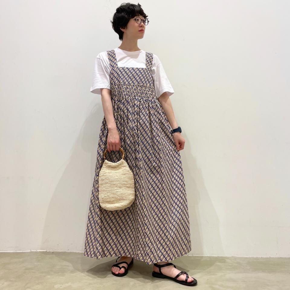 Sara mallika - 柄スクエア ノースリーブワンピース(020541SK5 Sara mallika - 柄スクエア ノースリーブワンピース(020541SK5