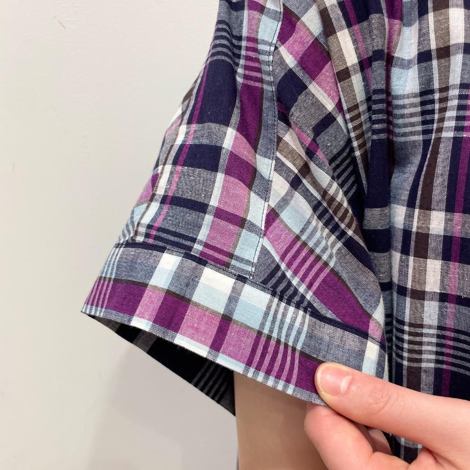 Parkes - 40s コットンリネン マドラスチェック 半袖ワンピース