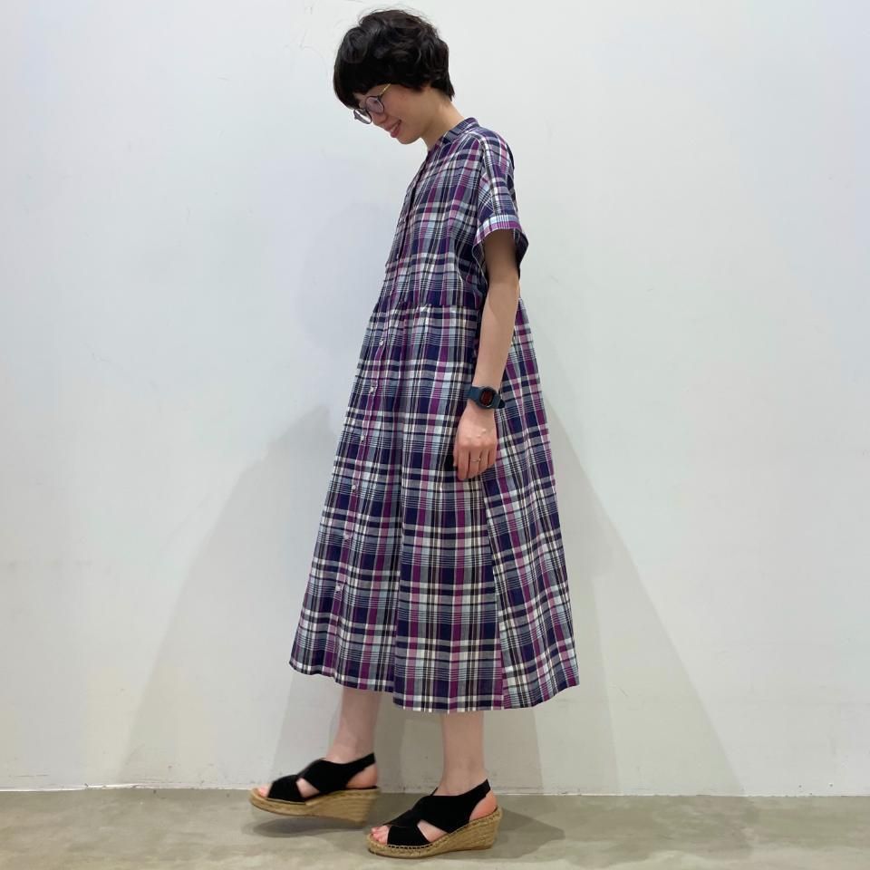 Parkes - 40s コットンリネン マドラスチェック 半袖ワンピース