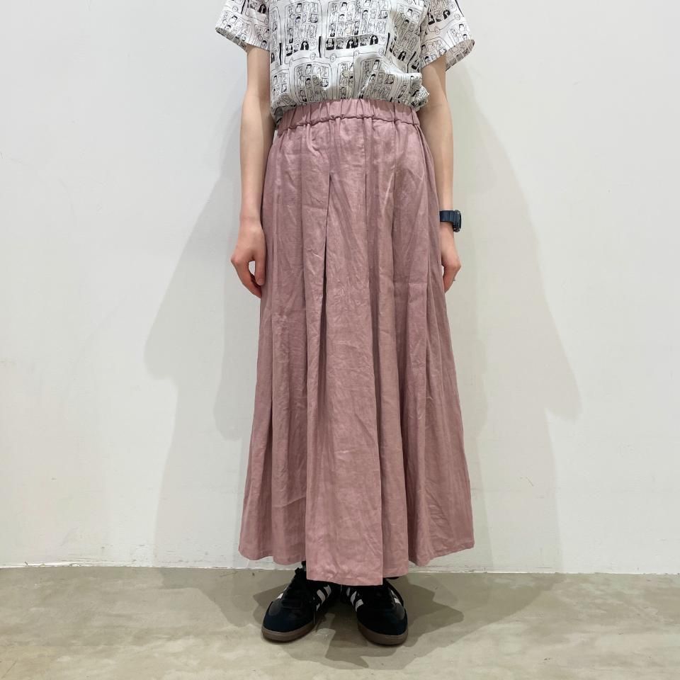 希少☆新品タグ付　フランス製　リネン100%　ロングスカート　インディゴ染め　麻 Vent d'ouest - リネンインゴムロングスカート（VE17415