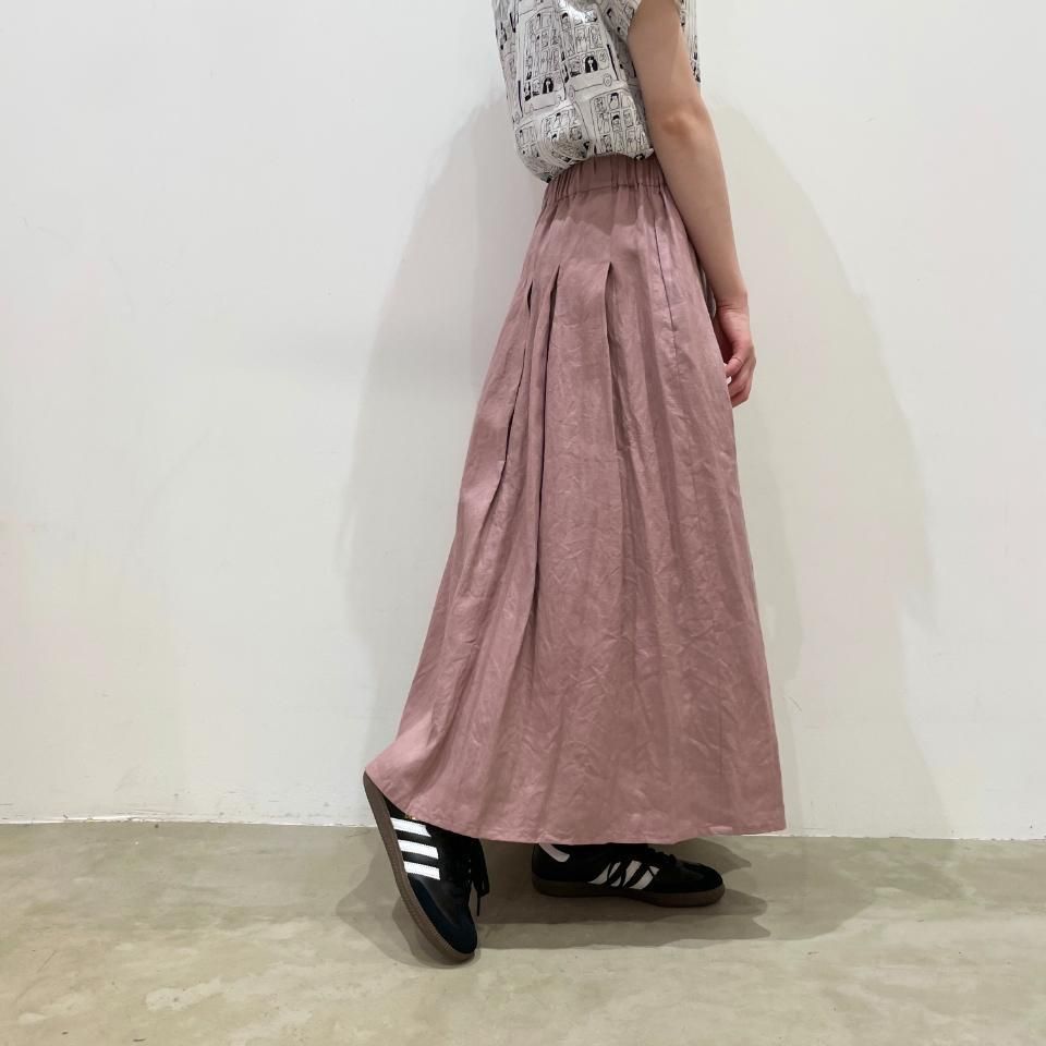 希少☆新品タグ付　フランス製　リネン100%　ロングスカート　インディゴ染め　麻 Vent d'ouest - リネンインゴムロングスカート（VE17415
