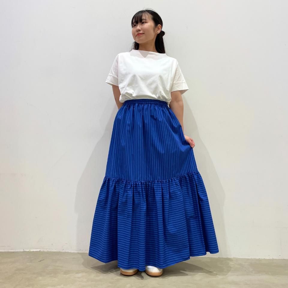 Liyoca - コットンリネンストライプスカート（M2608） - Sheth