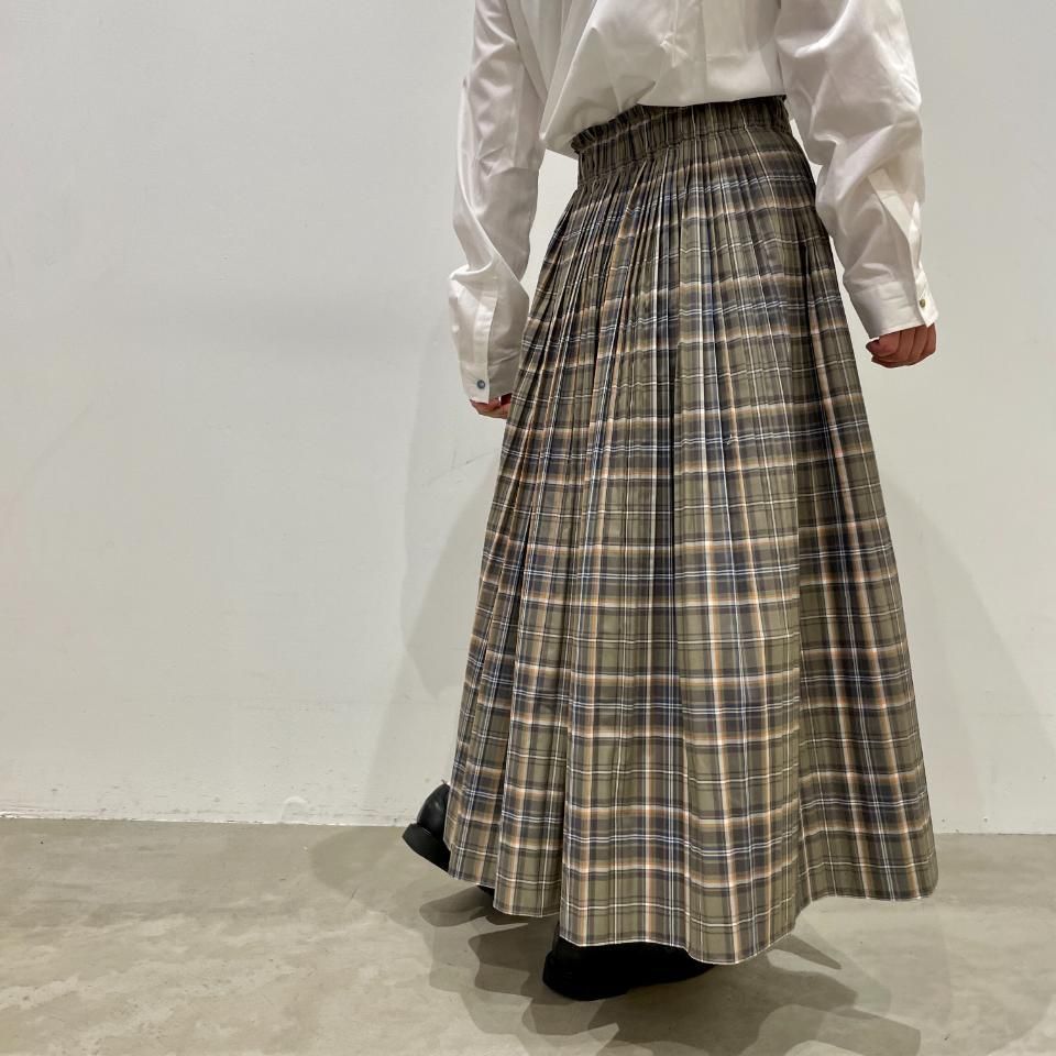 J.Sloane 日本製　プリーツチェック柄ロングスカート　青 J.sloane|大人かわいい！チェック柄消しプリーツスカート