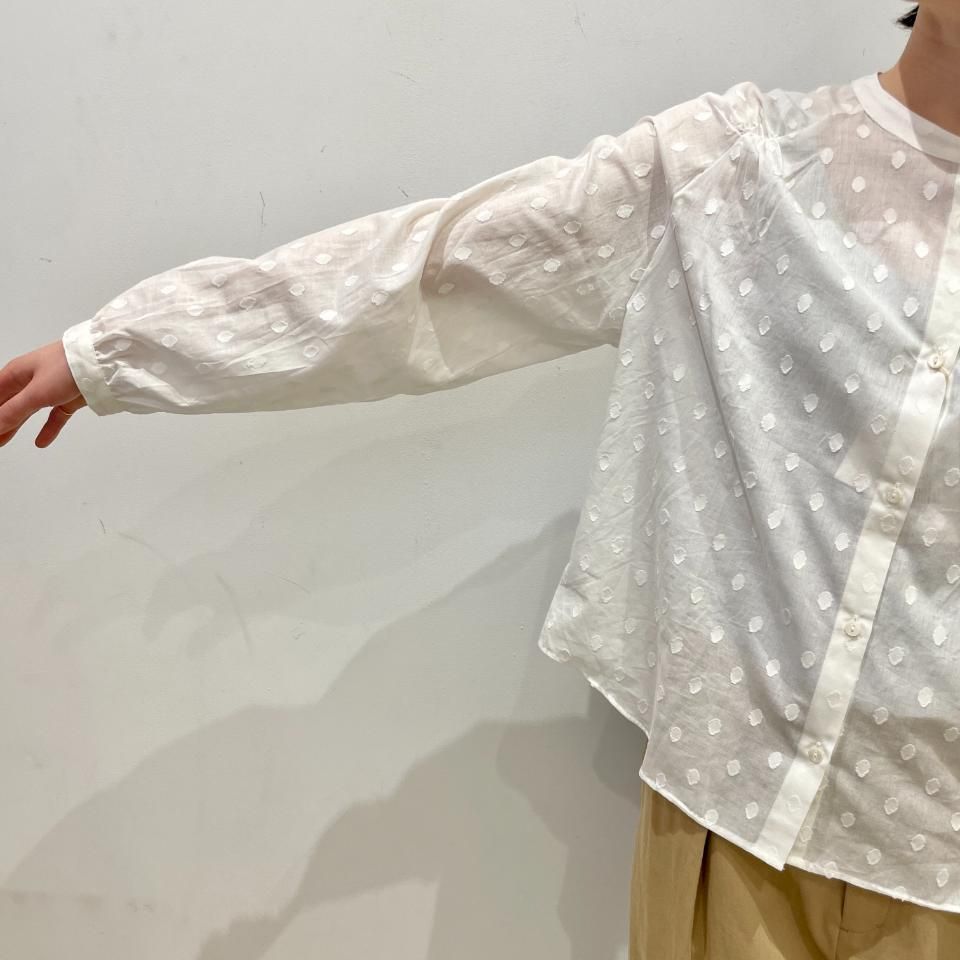 ももたろう　eLLa doby dot jacquard blouse eLLa doby dot jacquard blouse