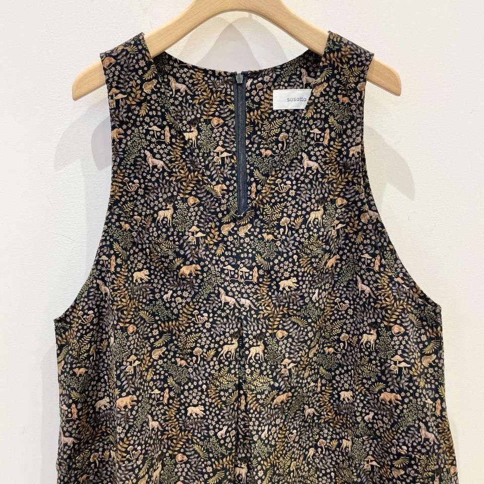 ケーブルシャツコールリバティジャンパースカート (70~90cm)(S