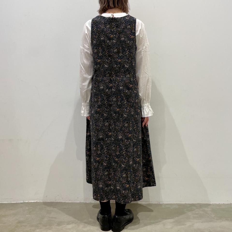 即購入可　リバティジャンバースカート sosotto - LIBERTY コーデュロイ Vネックジャンパースカート