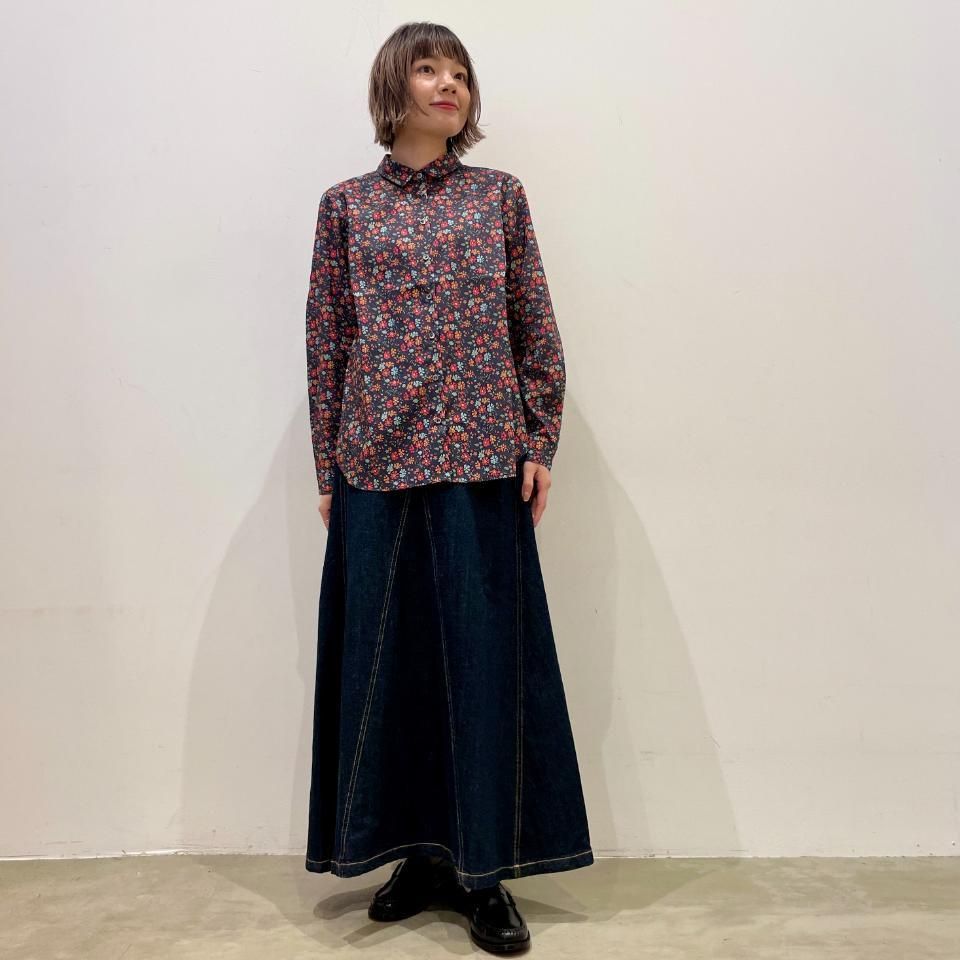 Parkes - チビ襟肩ヨーク切替シャツ 【リバティコレクション