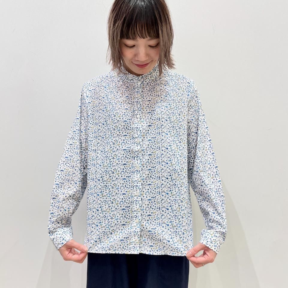 Parkes - スタンドフリル 長袖シャツ 【リバティコレクション