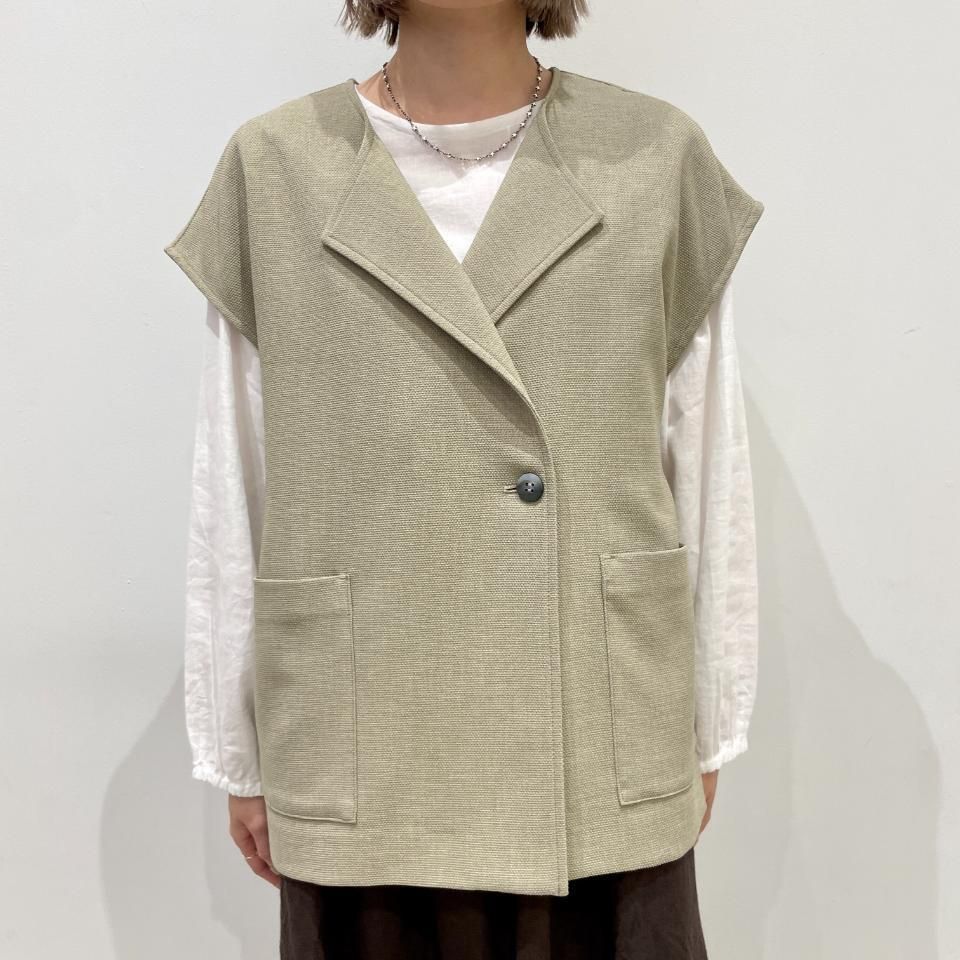 新品未使用　inaベスト　定価¥13500 楽天市場】ina イナ aranciato別注 リネン コットン ギャバジン