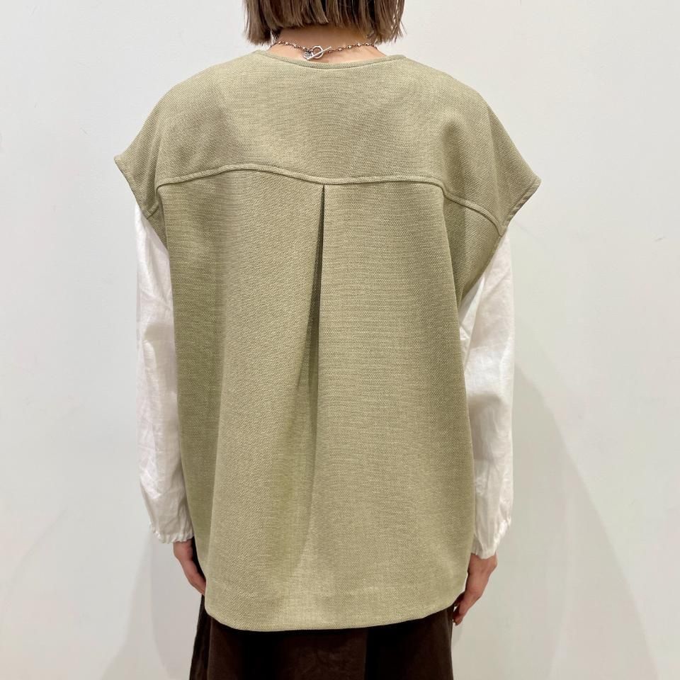 YONFA タックジップベスト (ivory) YONFA タックジップベスト (ivory) YONFA / タックジップベスト