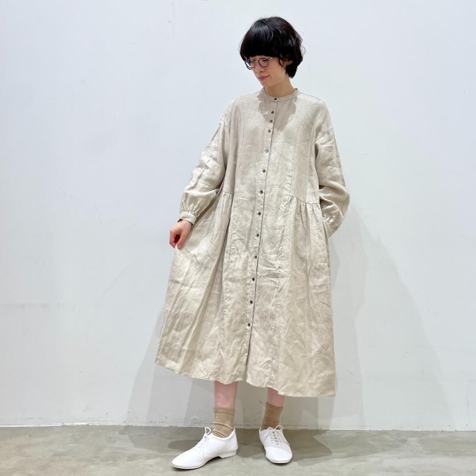 ina - 脇ギャザー 前開きワンピース(243107) - Sheth Online ina - 脇ギャザー 前開きワンピース(243107) - Sheth Online