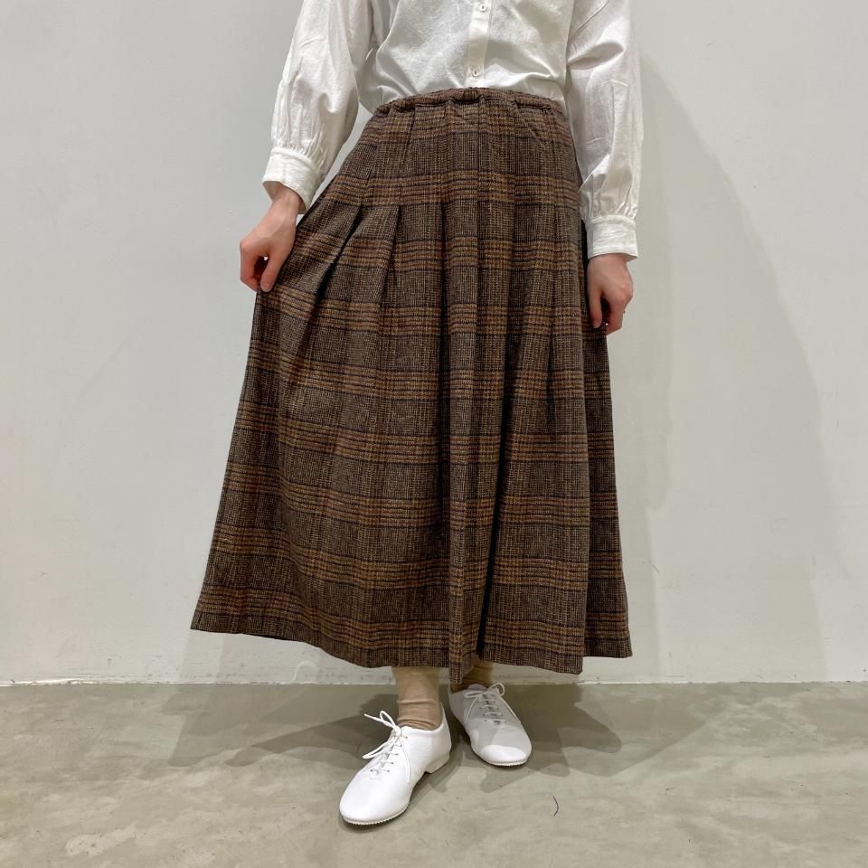 ina - ウエスト紐タックチェックスカート（243119） - Sheth Online