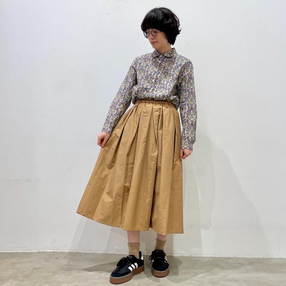 アプントビー 24SS コットンギャバジンAラインプリーツロングスカート アプントビー 24エスエス コットンギャバジンAラインプリーツ