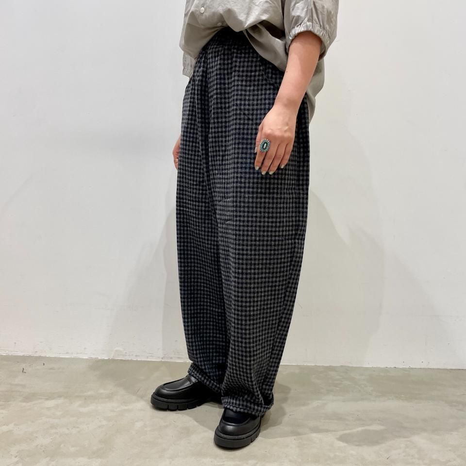 NARU - ウールリサイクルクロスチェック ノッポパンツ（656936