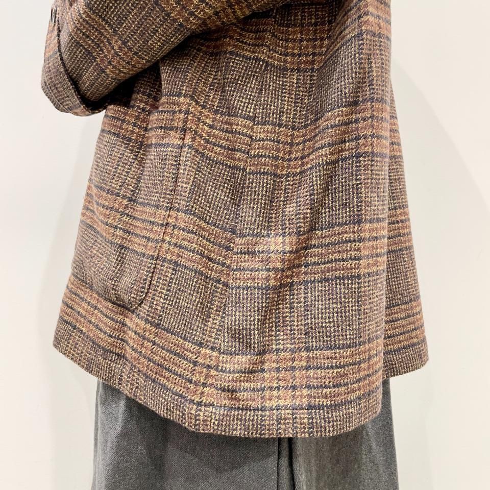 ina - ショルダーパッチ付き チェック柄ダブルジャケット（243115