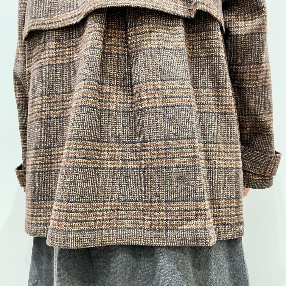 ina - ショルダーパッチ付き チェック柄ダブルジャケット（243115