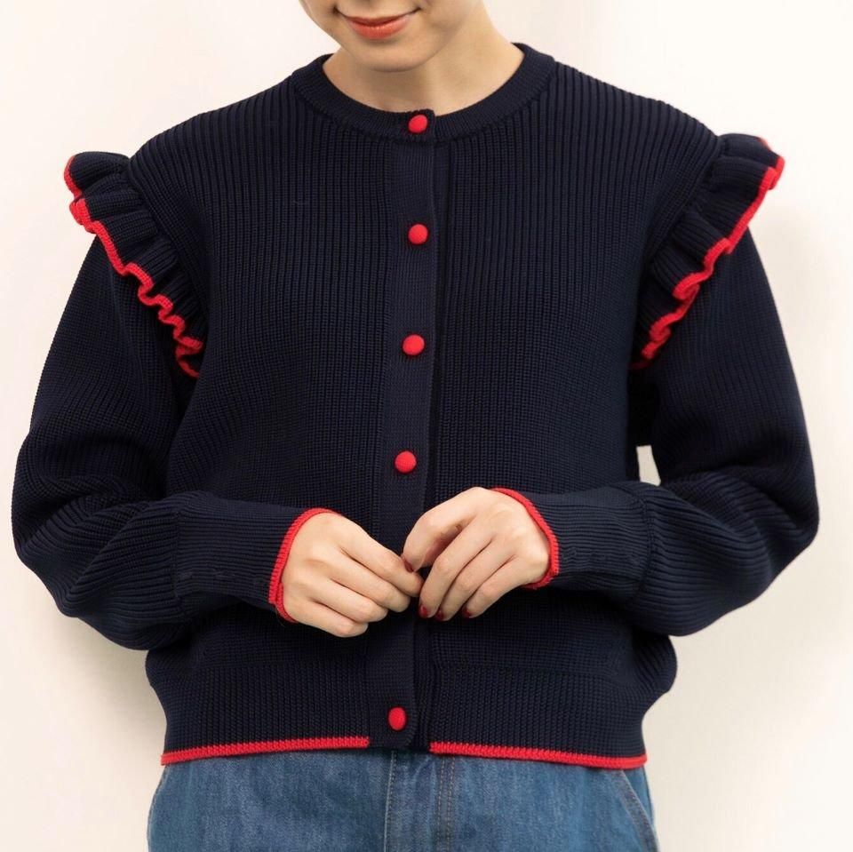 CHILD WOMAN - ＜Dot and Stripes＞AMOSSAあぜ バイカラー袖