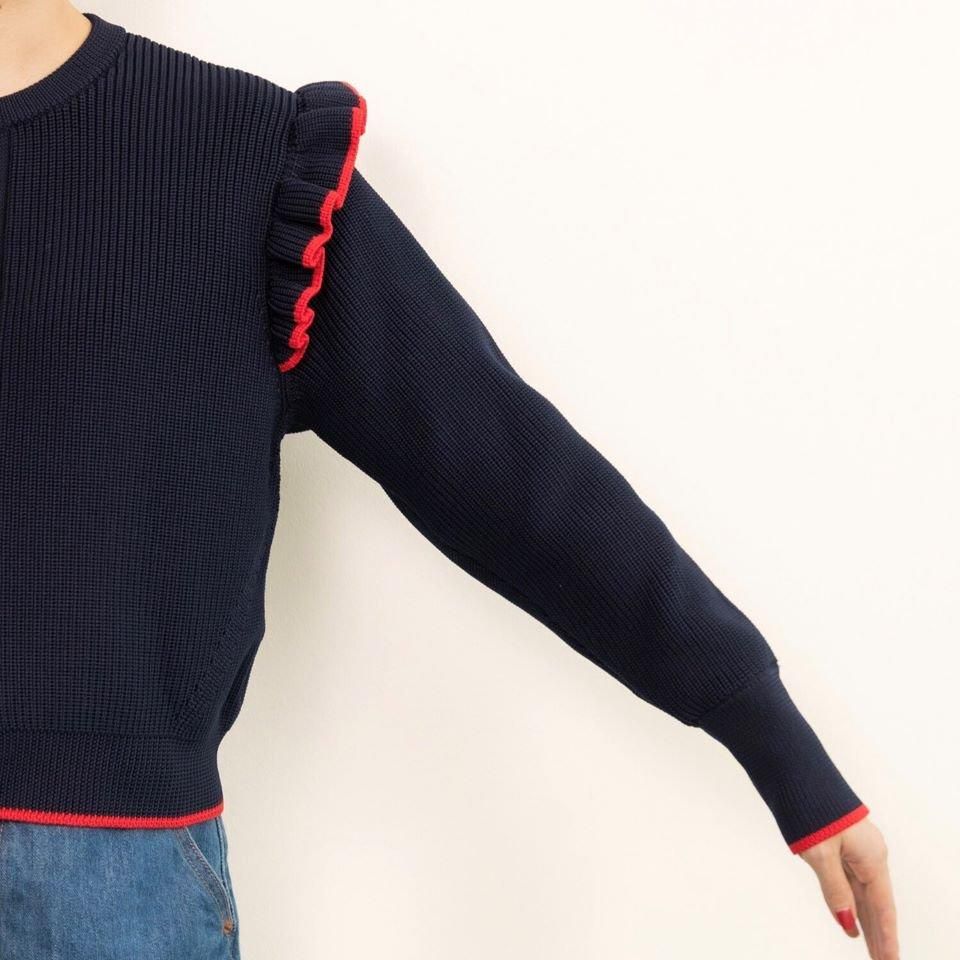 CHILD WOMAN - ＜Dot and Stripes＞AMOSSAあぜ バイカラー袖