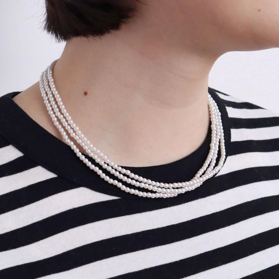 CHILD WOMAN - ＜Dot and Stripes＞小パール ロングネックレス