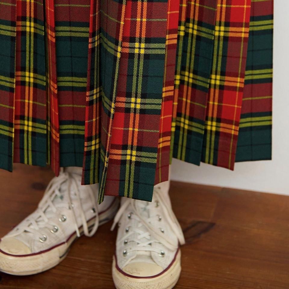 CHILD WOMAN - タータンチェックサイドプリーツ ワンピース