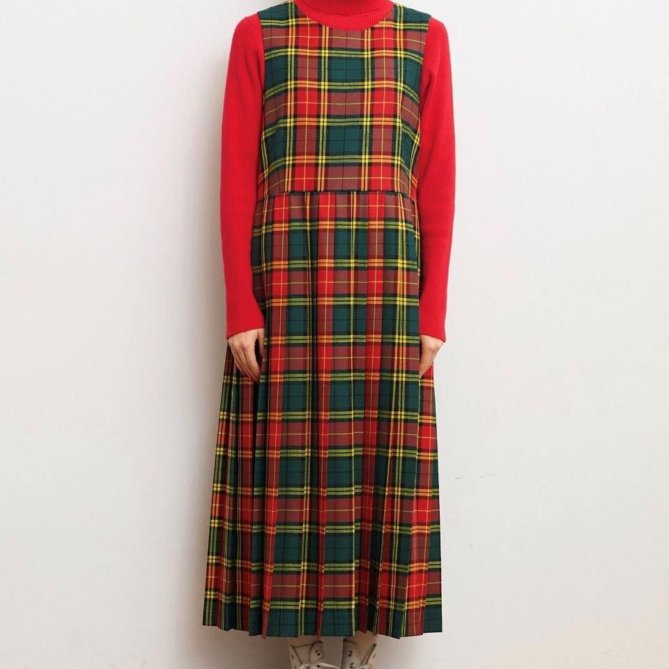 CHILD WOMAN - タータンチェックサイドプリーツ ワンピース